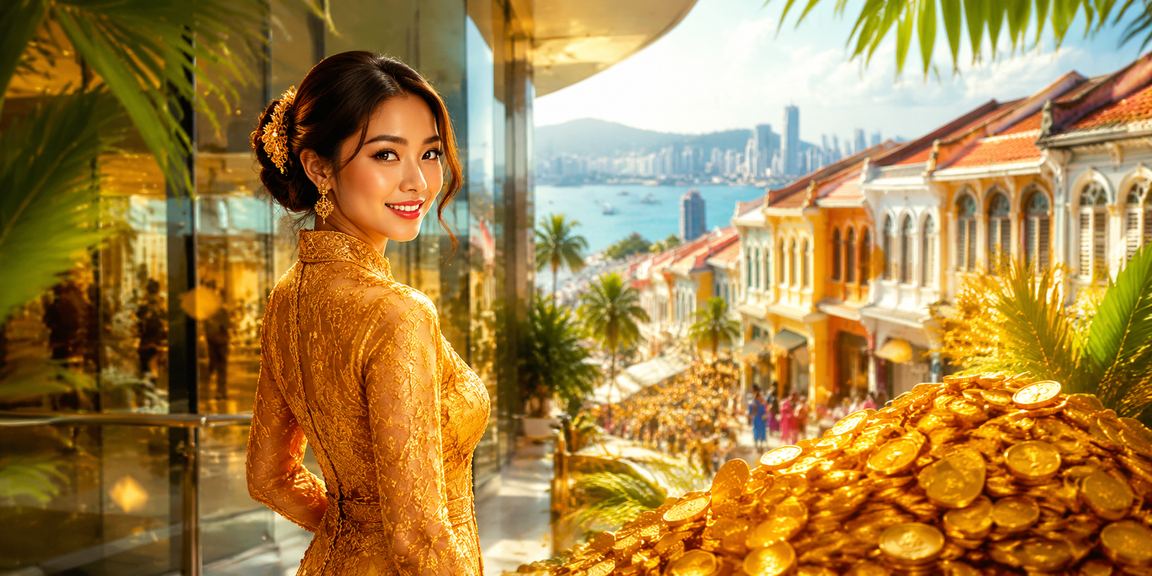 Pengguna Penang membuat deposit loteri dalam talian menggunakan peranti mudah alih dengan pakaian tradisional